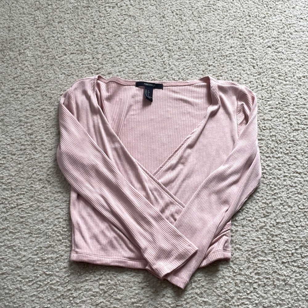 Blush crossover crop top